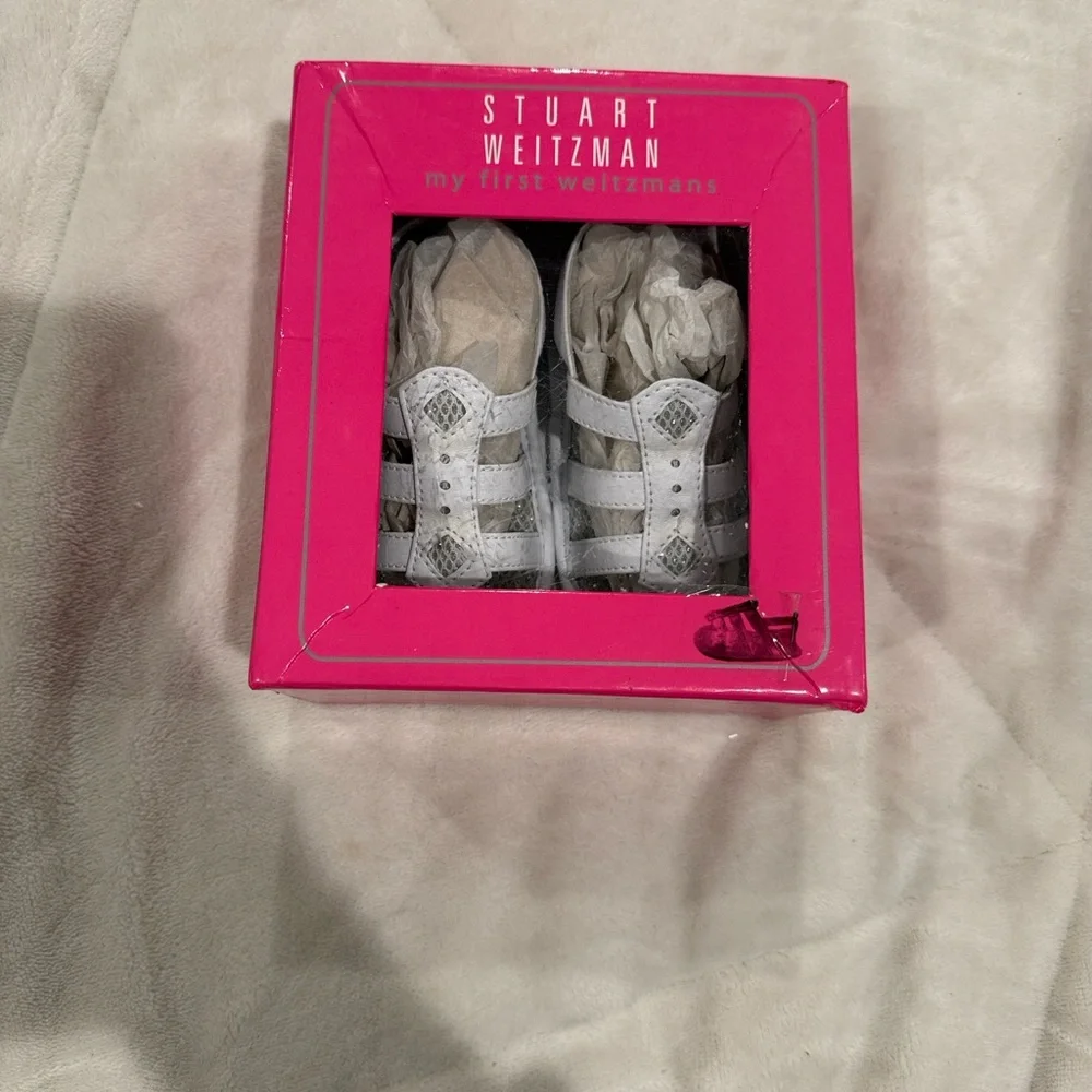 Stuart Weitzman Baby Walker Shoes in White NIB Amazing Holiday Shoes NEW